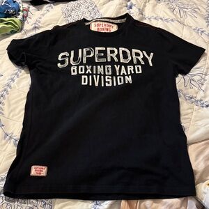 Superdry Black Tee with White Print